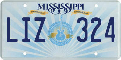 MS license plate LIZ324