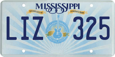 MS license plate LIZ325
