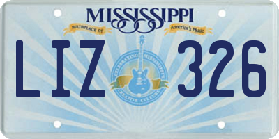 MS license plate LIZ326