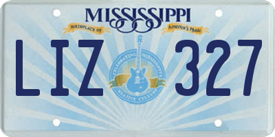 MS license plate LIZ327
