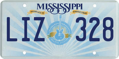 MS license plate LIZ328