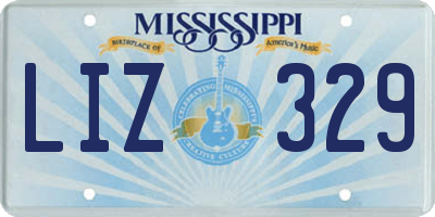 MS license plate LIZ329