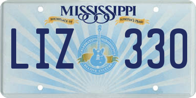 MS license plate LIZ330