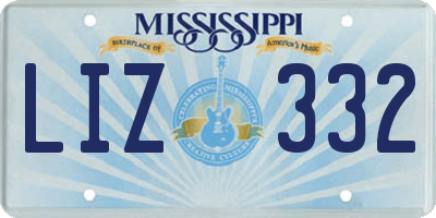 MS license plate LIZ332