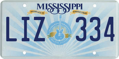 MS license plate LIZ334