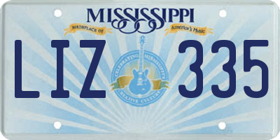 MS license plate LIZ335