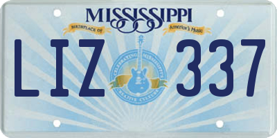MS license plate LIZ337