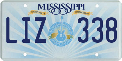 MS license plate LIZ338