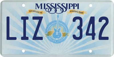 MS license plate LIZ342