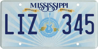 MS license plate LIZ345
