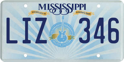 MS license plate LIZ346
