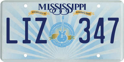 MS license plate LIZ347