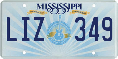 MS license plate LIZ349