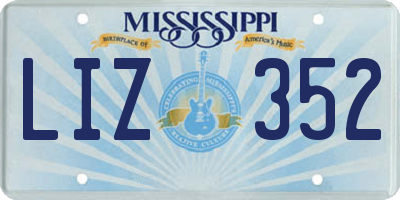 MS license plate LIZ352