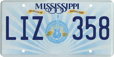 MS license plate LIZ358