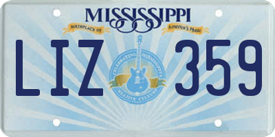 MS license plate LIZ359