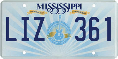 MS license plate LIZ361