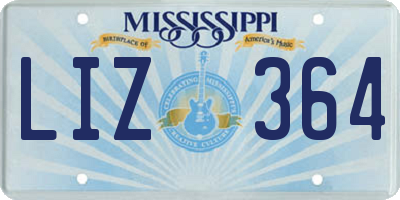 MS license plate LIZ364