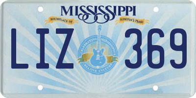 MS license plate LIZ369