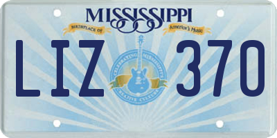 MS license plate LIZ370