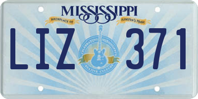 MS license plate LIZ371