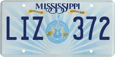 MS license plate LIZ372