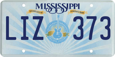 MS license plate LIZ373