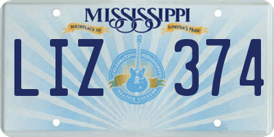 MS license plate LIZ374