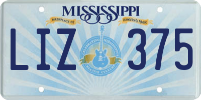 MS license plate LIZ375