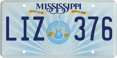 MS license plate LIZ376
