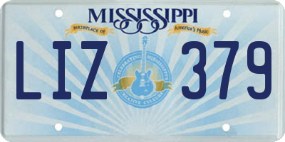 MS license plate LIZ379