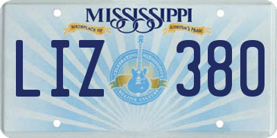 MS license plate LIZ380