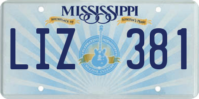 MS license plate LIZ381