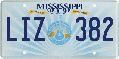 MS license plate LIZ382