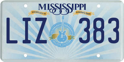 MS license plate LIZ383