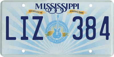 MS license plate LIZ384