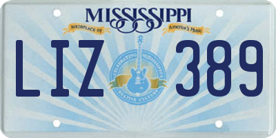 MS license plate LIZ389