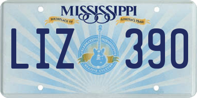 MS license plate LIZ390