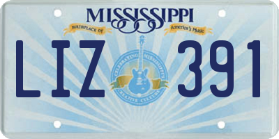 MS license plate LIZ391