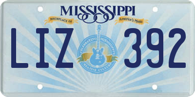 MS license plate LIZ392
