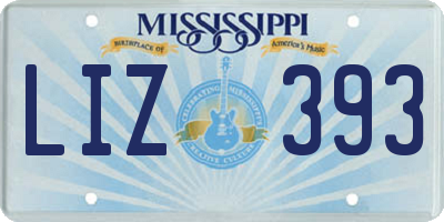 MS license plate LIZ393