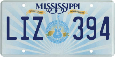 MS license plate LIZ394