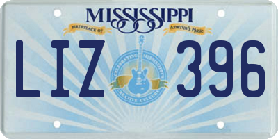 MS license plate LIZ396