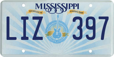 MS license plate LIZ397