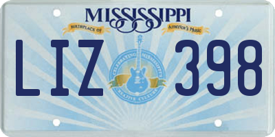 MS license plate LIZ398