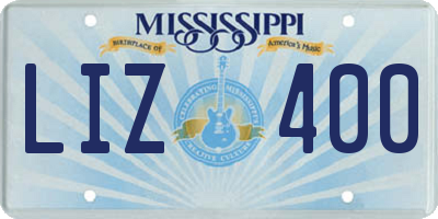 MS license plate LIZ400