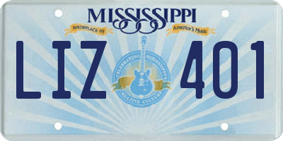 MS license plate LIZ401
