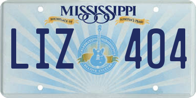 MS license plate LIZ404