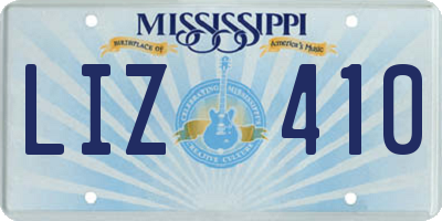 MS license plate LIZ410