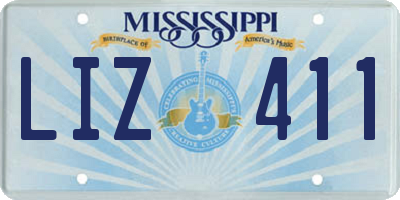 MS license plate LIZ411